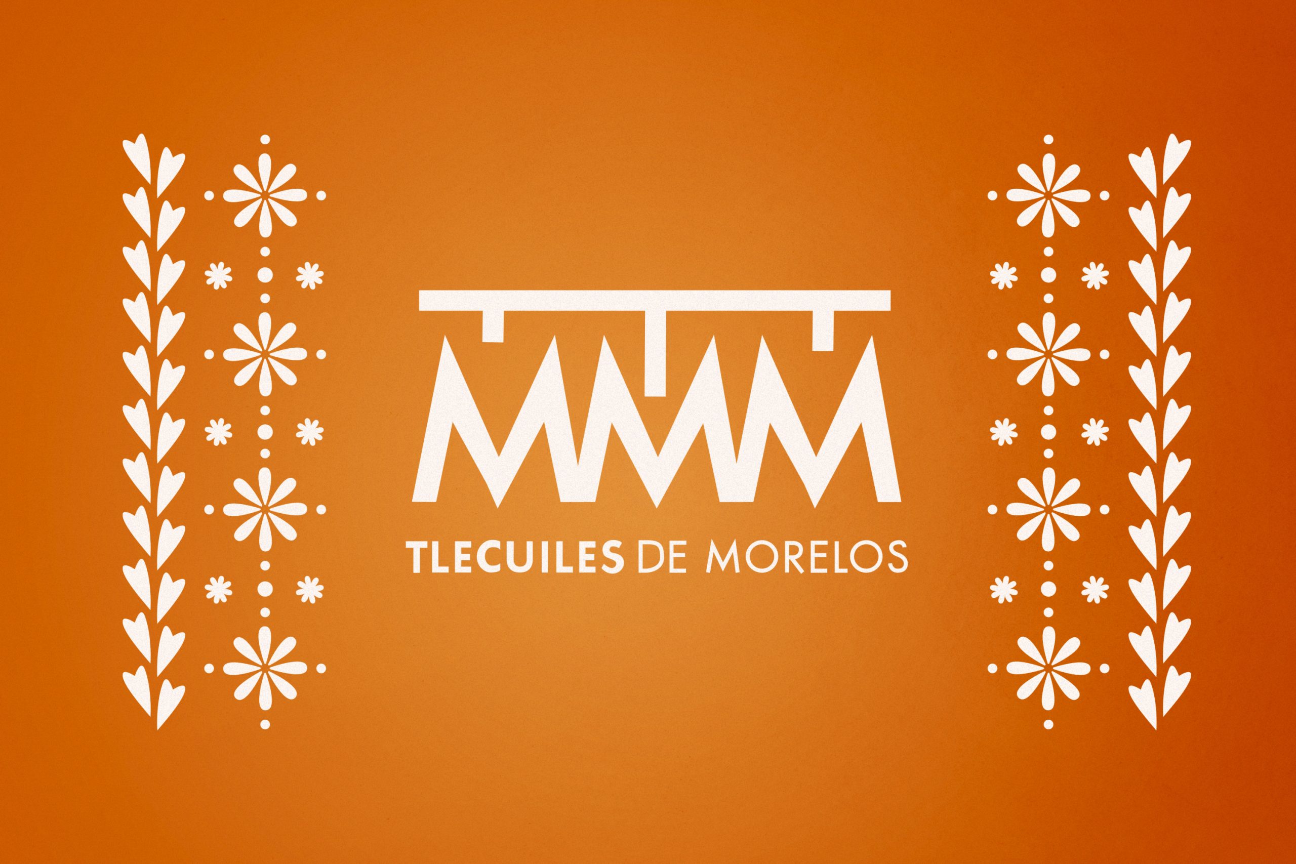 2024 Tlecuiles de Morelos logo design, featuring floral elements arranged in side decorative borders